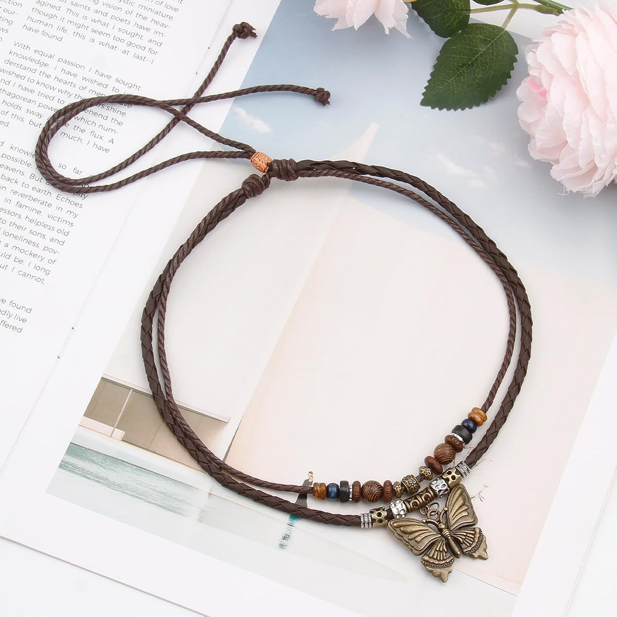 CZMZHFC Women's Vintage Butterfly Pendant Choker Necklace