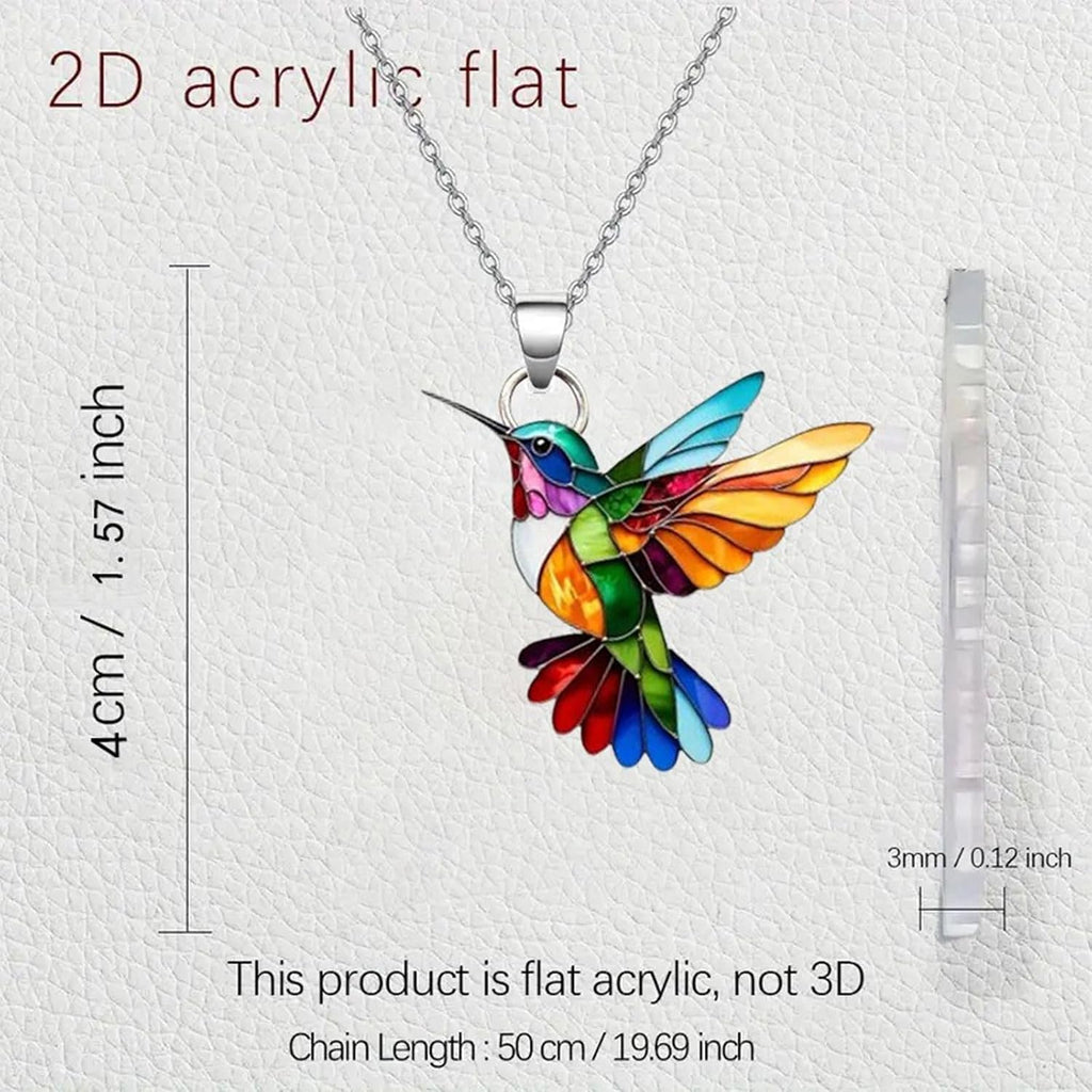 MIFYNN Women's Colorful Acrylic Hummingbird Pendant