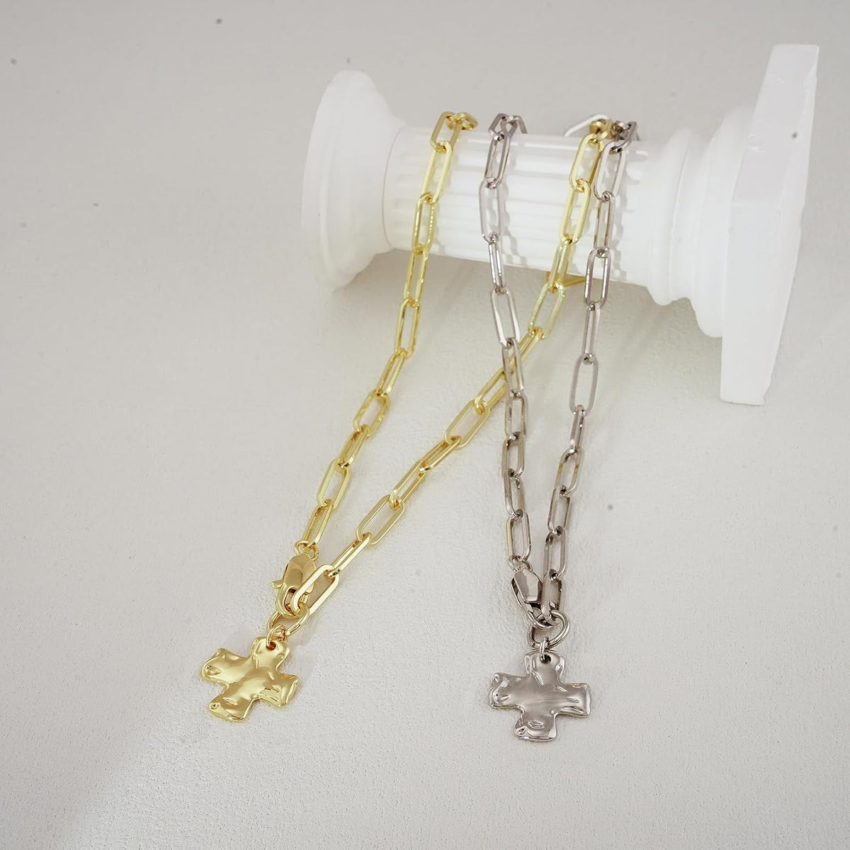 Bheop Women's Chunky Cross Pendant Necklace