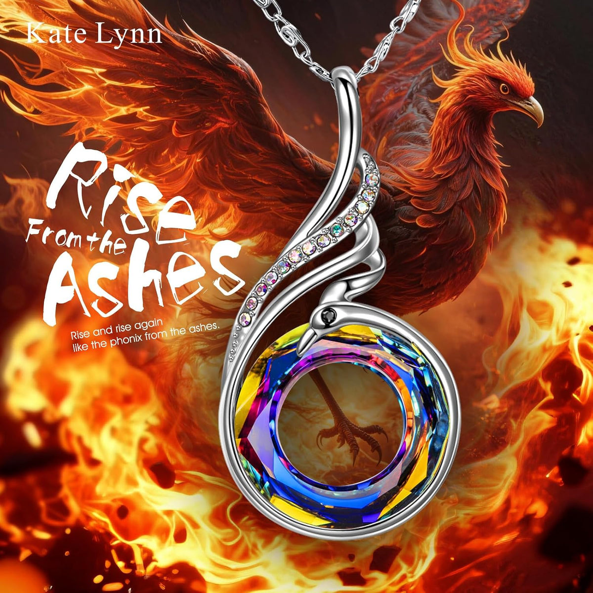 Kate Lynn Women's Phoenix Crystal Pendant Necklace