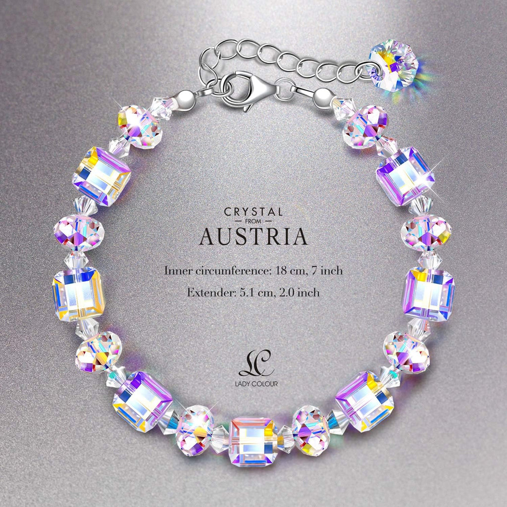 LADY COLOUR Women's Northern Lights Crystals Bracelet