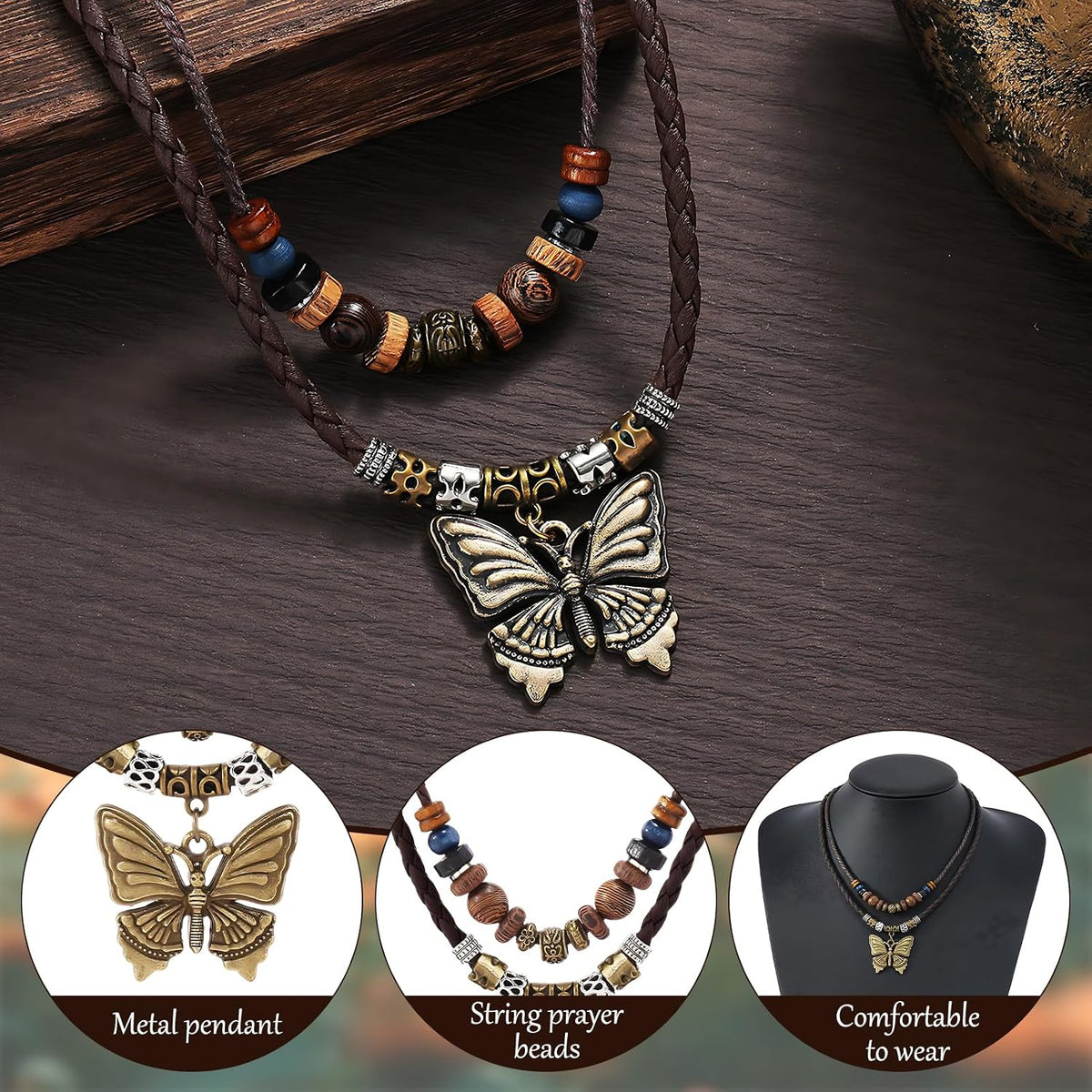 CZMZHFC Women's Vintage Butterfly Pendant Choker Necklace