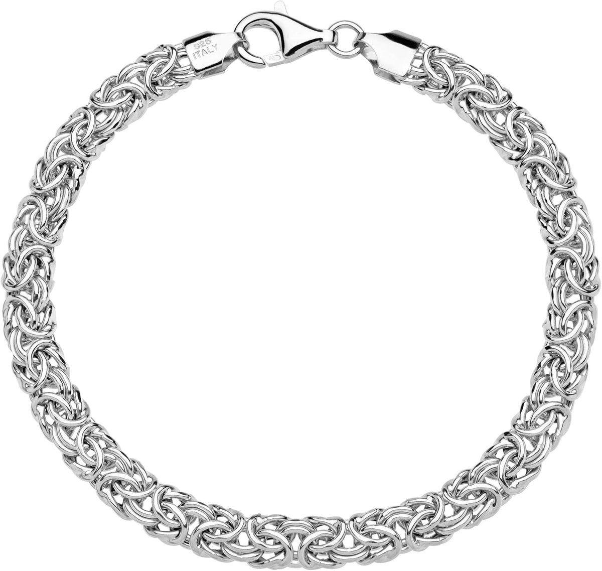Miabella Women's Italian 925 Sterling Silver Byzantine Bracelet