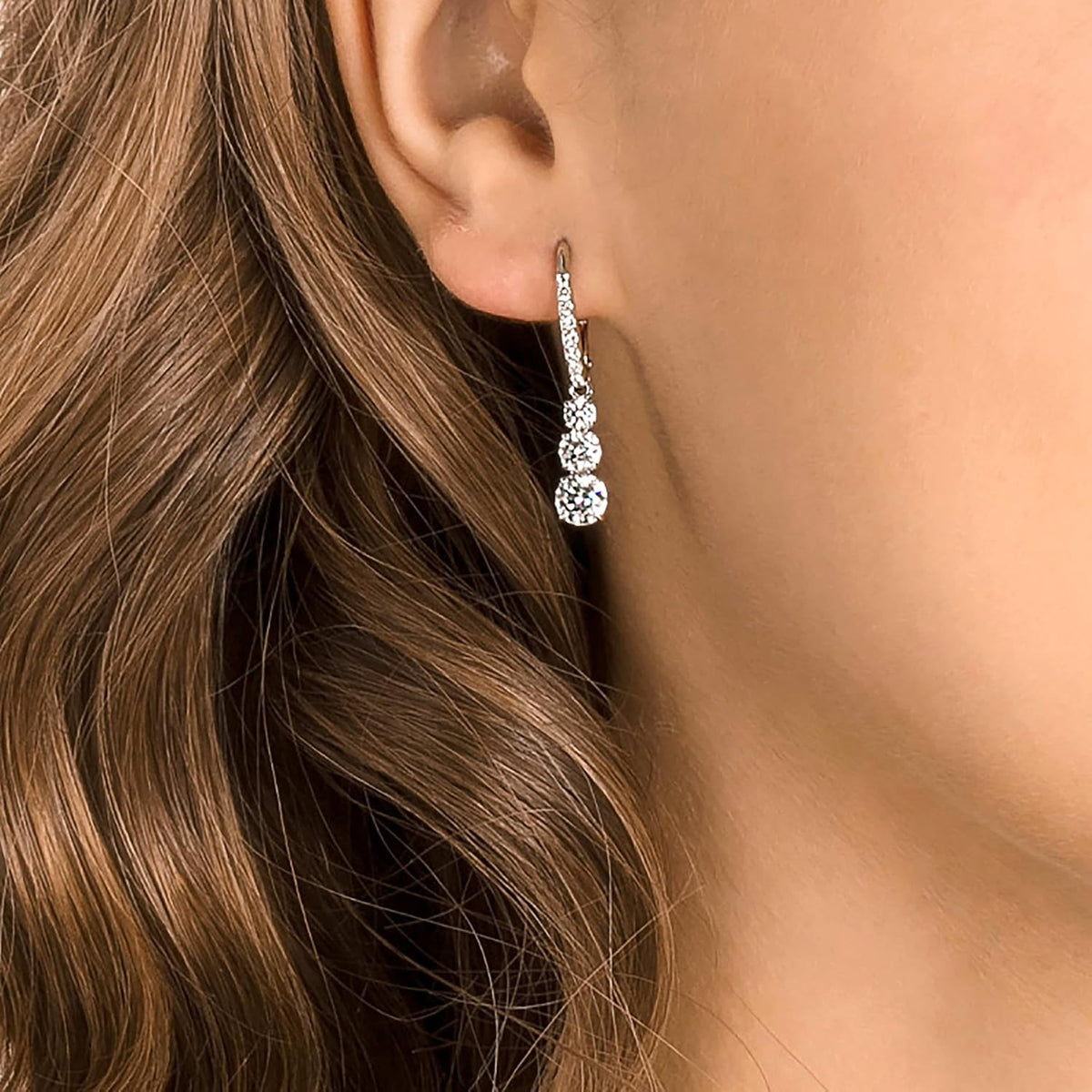 Swarovski Women's Attract Trilogy Drop Pierced Earrings