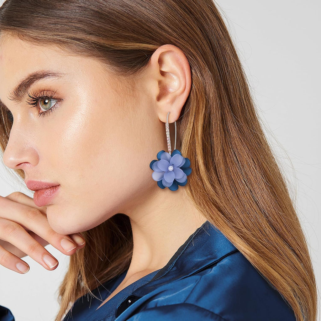 Flyonce Women's Floral Boho Collar Necklace with Earrings