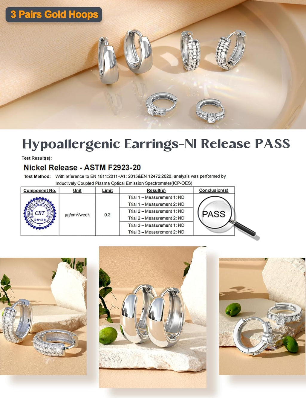 LOLIAS Women's Chunky Huggie Hoop Earrings Set