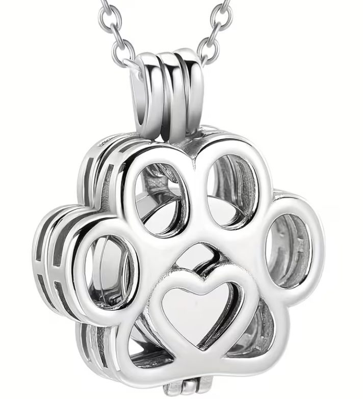 Beautiful pet ashes urn stainless steel necklace